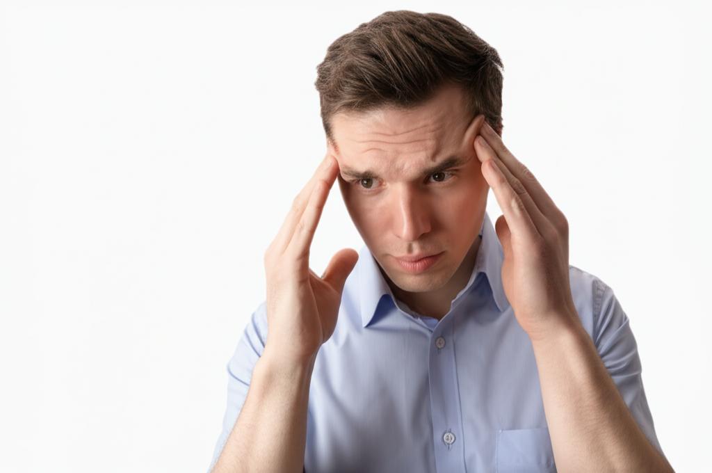 man looking stressed about performance