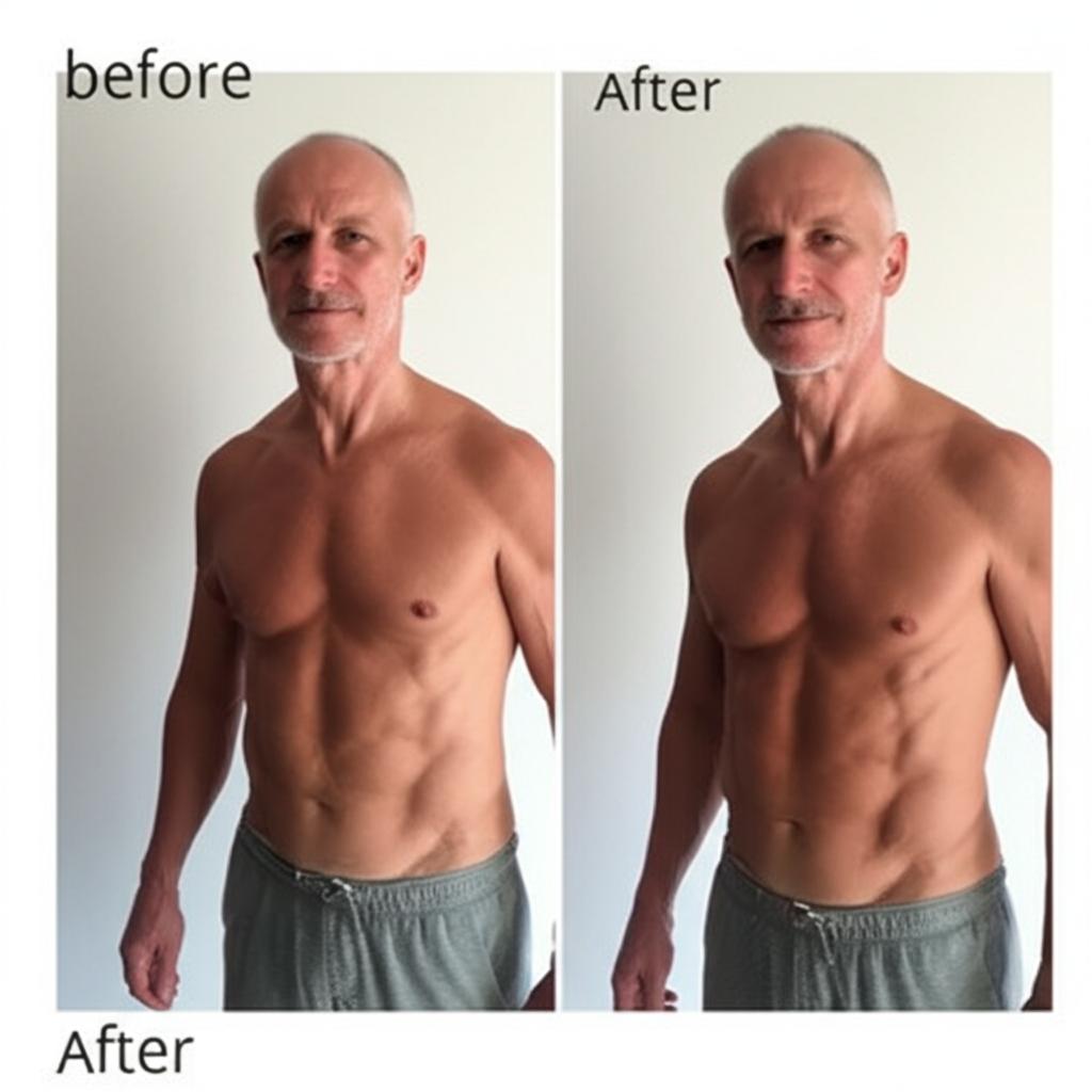 man before and after using vitality product
