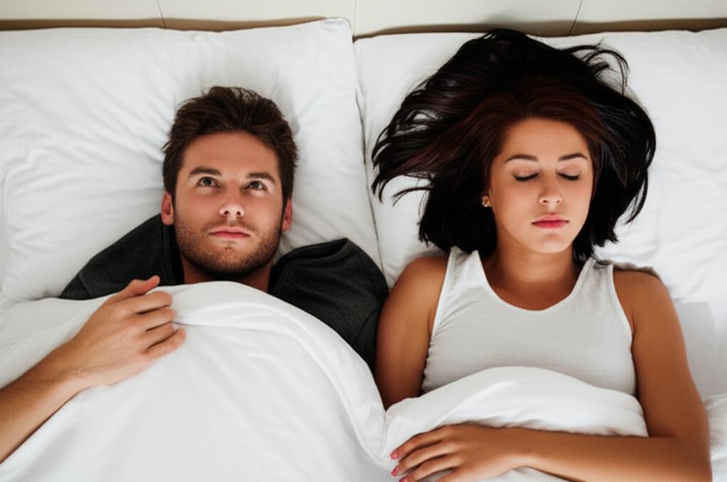 Couple looking tired after intimacy