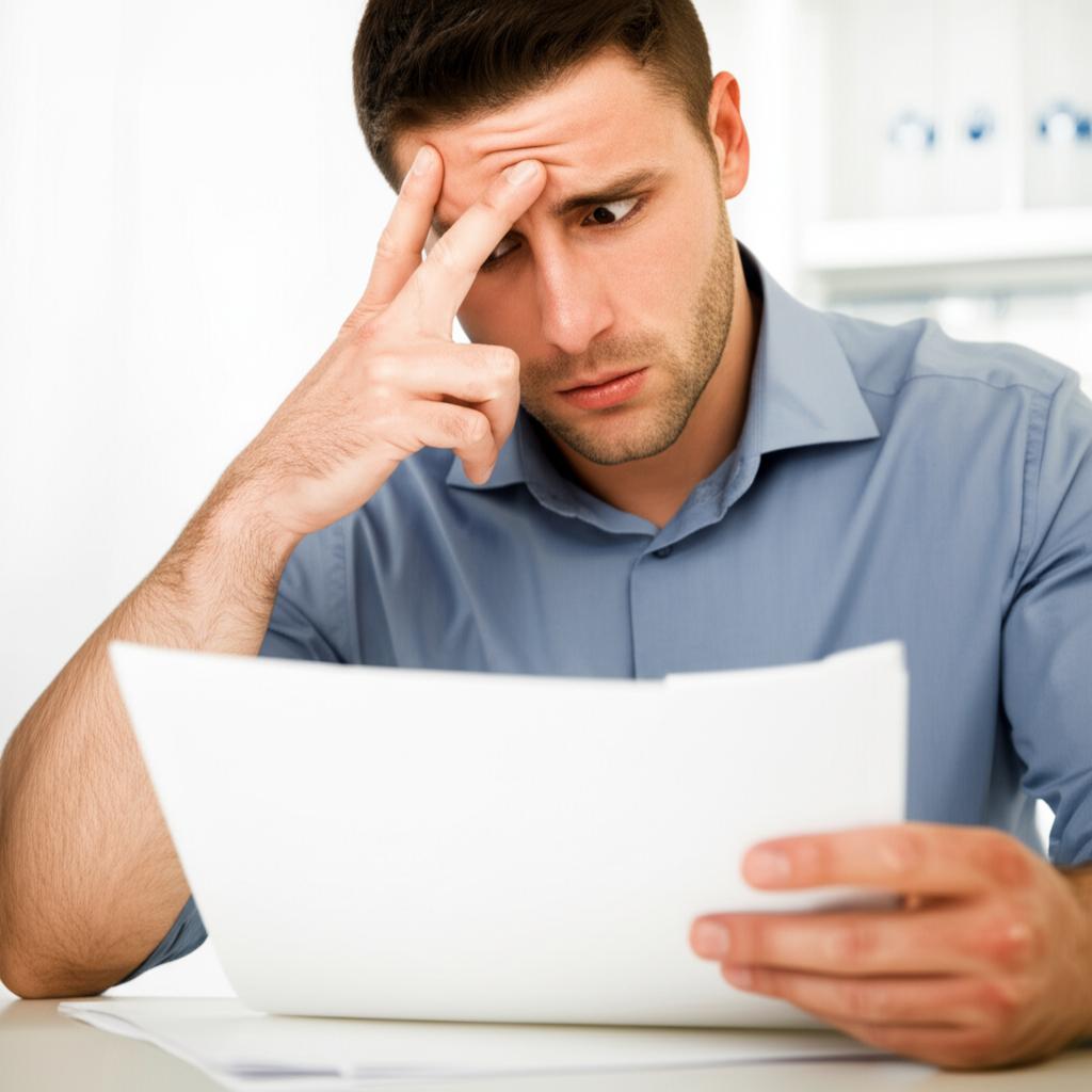 man looking worried about performance