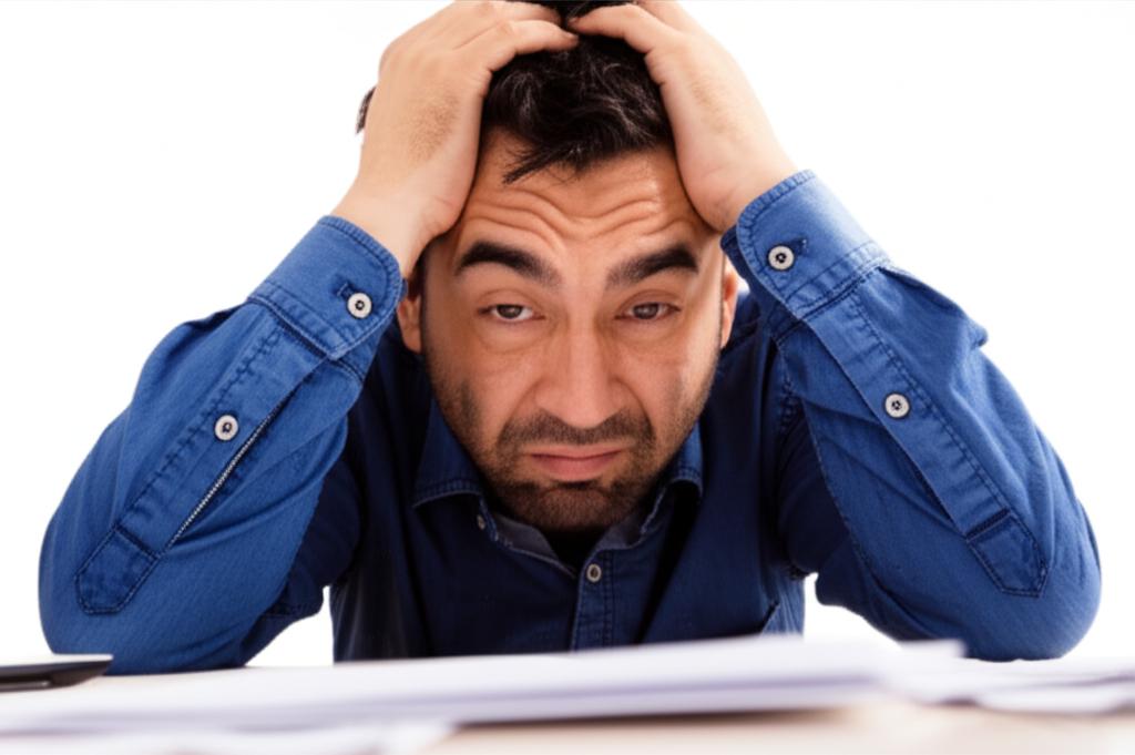 man feeling stressed and anxious about performance issues