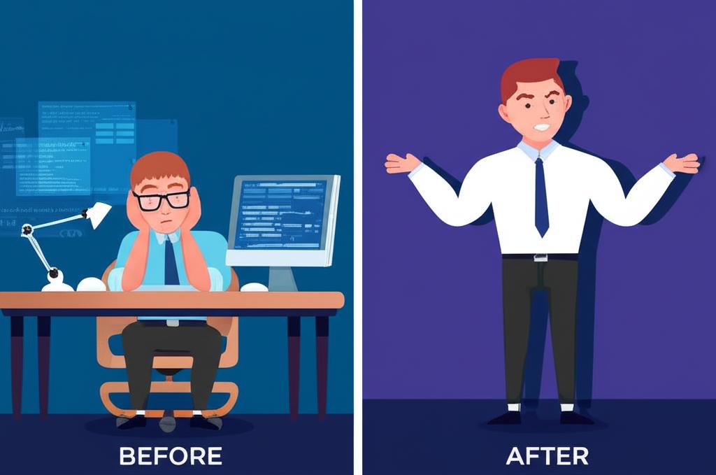 programmer transformation before after energetic confident