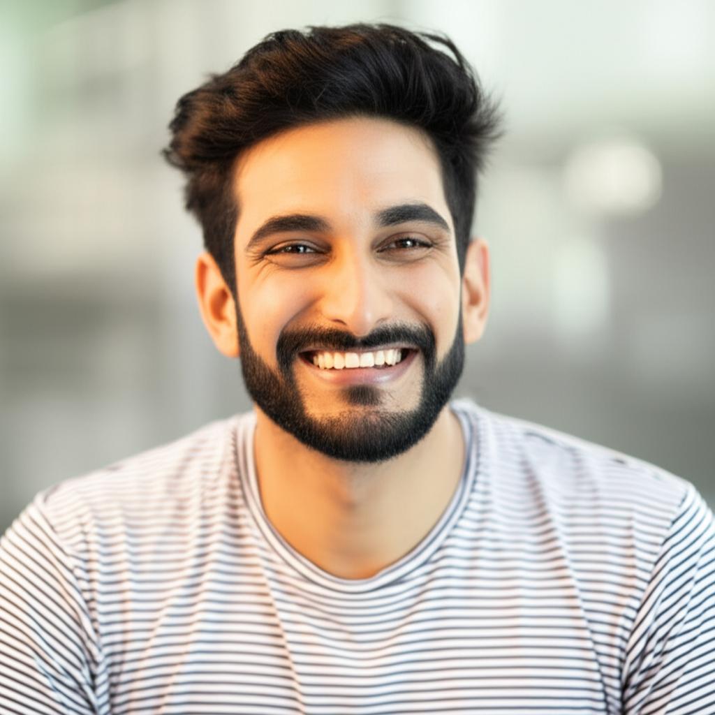 Man feeling confident after using product